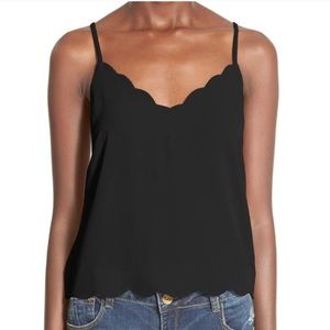 Lush Burgundy Scalloped Edge Camisole Top